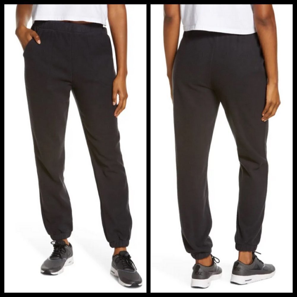 💕ZELLA💕 Cozy Up Polar Fleece Sweatpants ~ High Rise Black Large L NWT